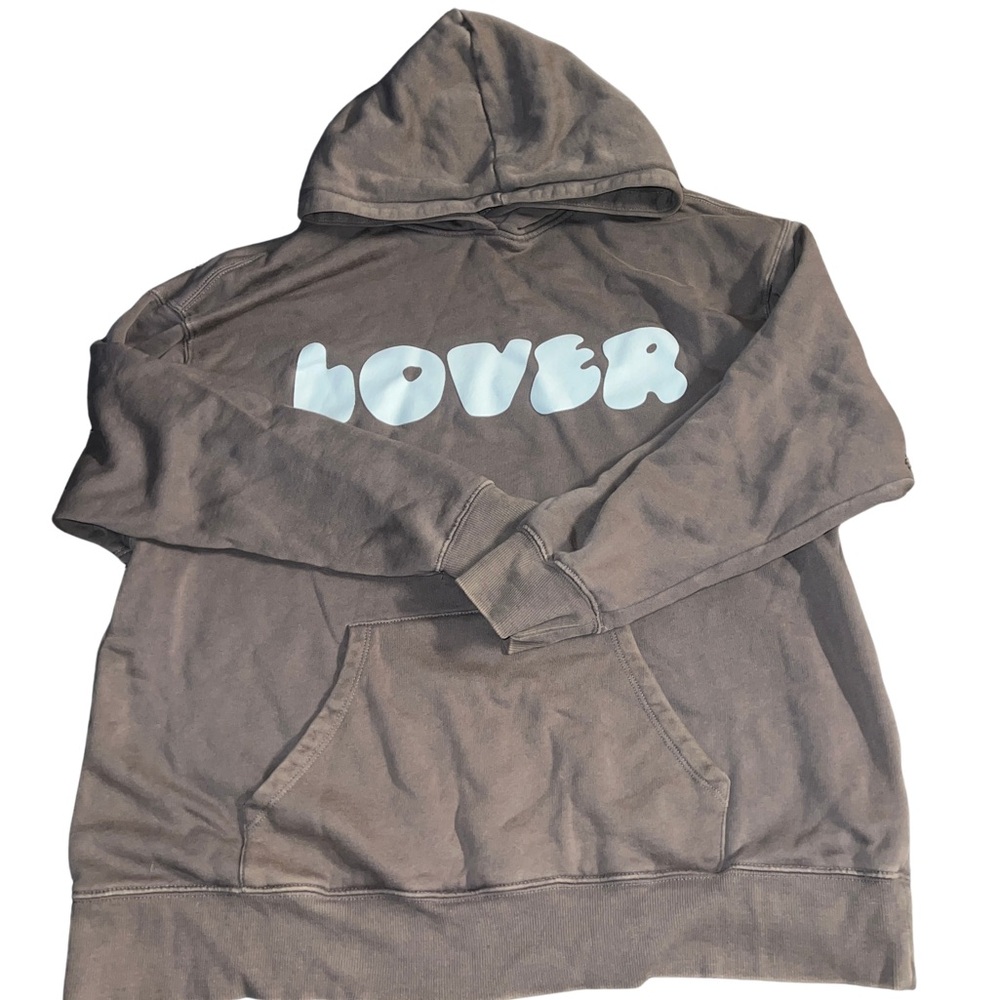 wild fable tan sherpa-lined hoodie with green tag
